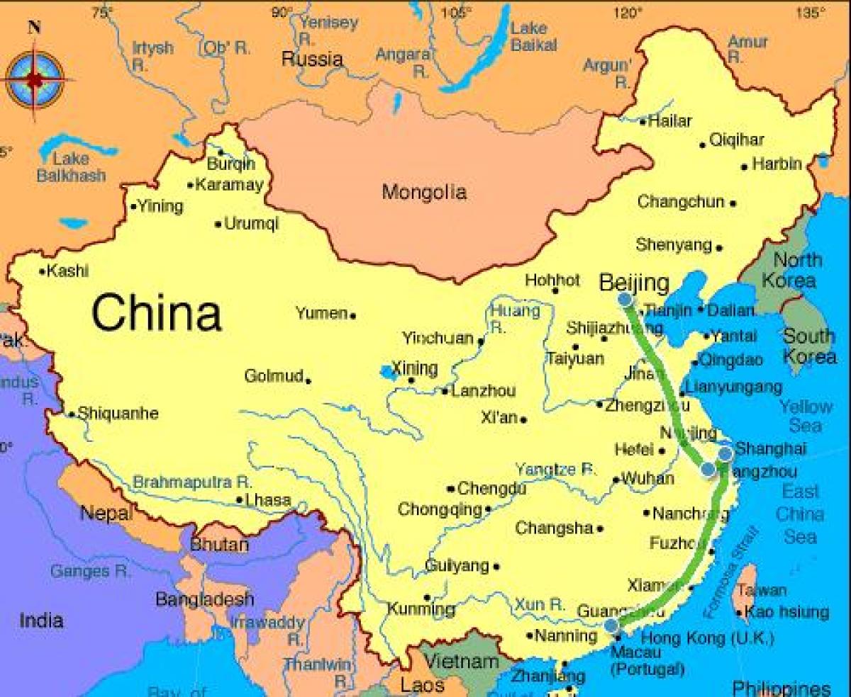 Čína pevniny mapě