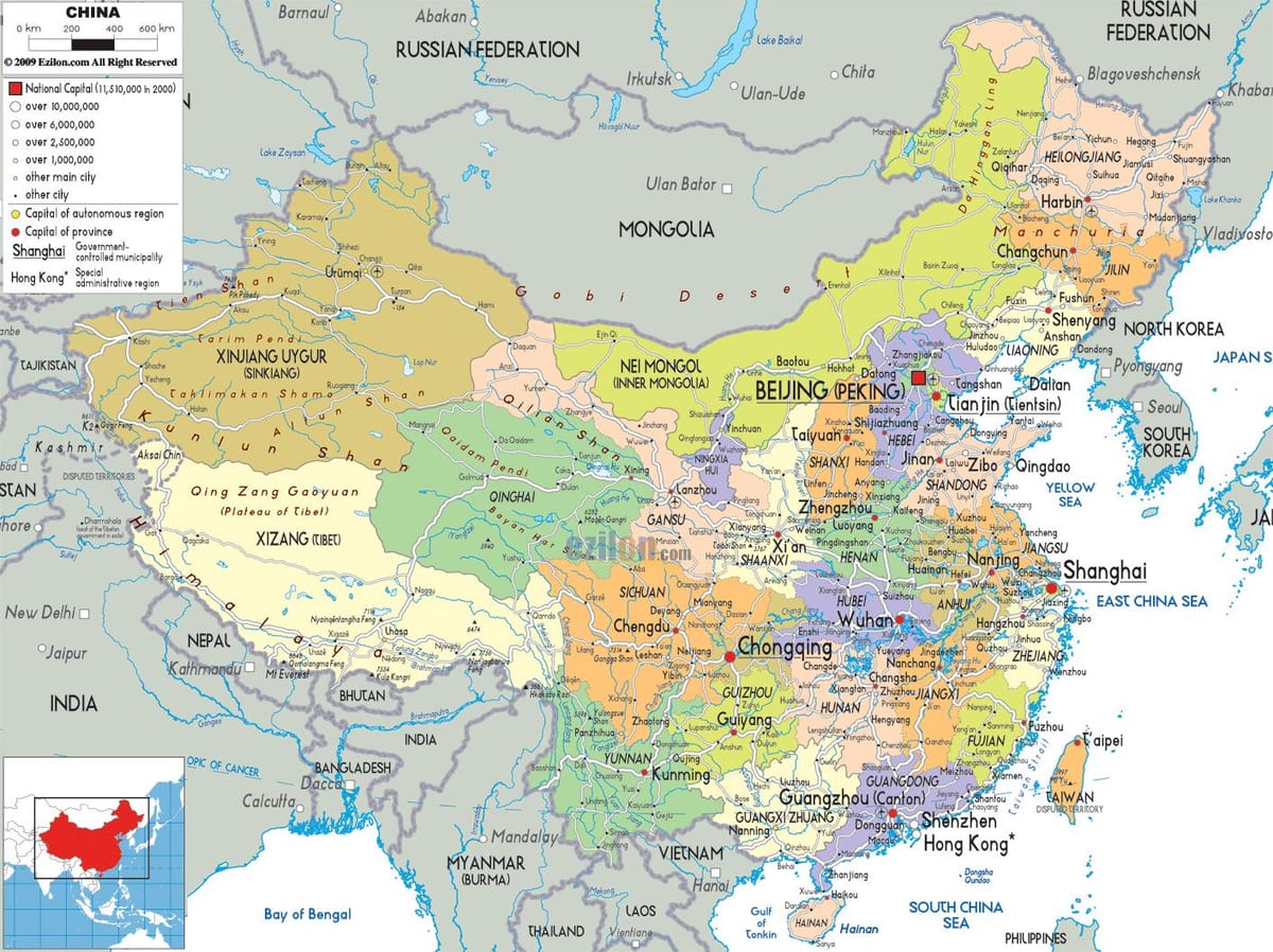politická mapa China