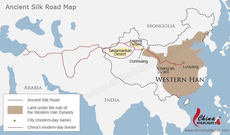 Mapa China silk road