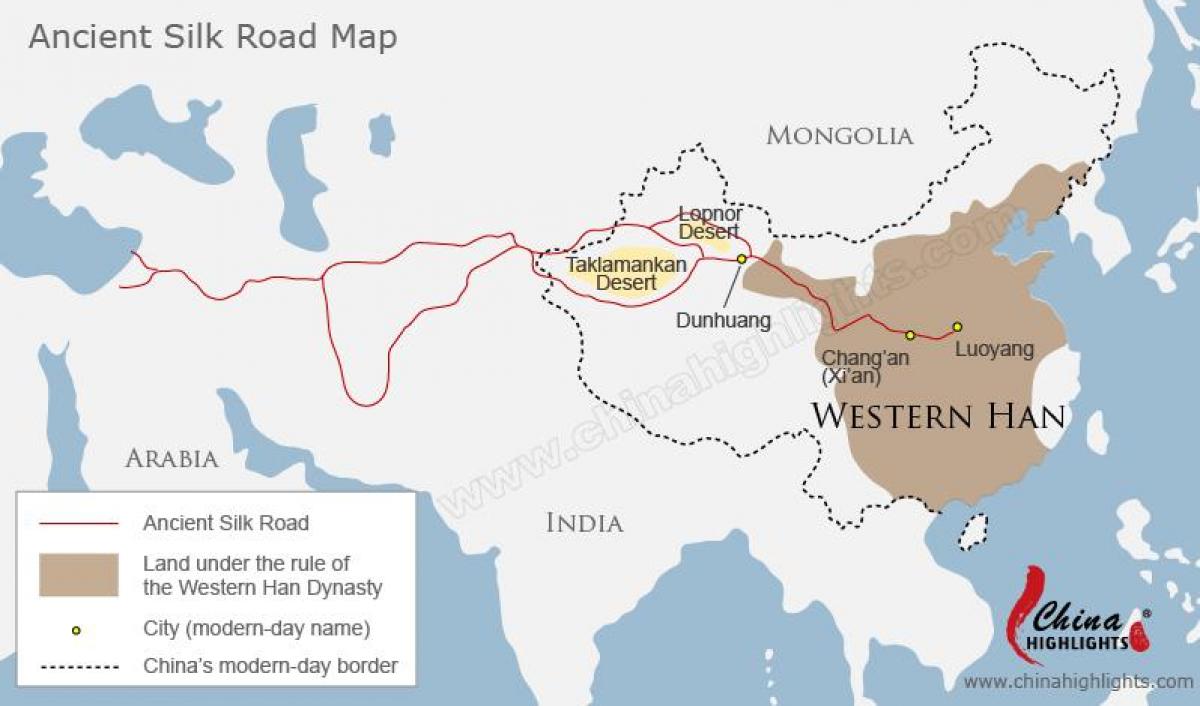 Mapa China silk road