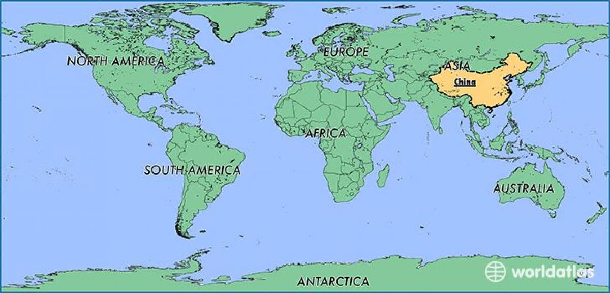Čína mapa na světě