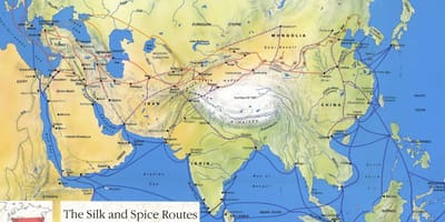 Silk road v Číně mapě