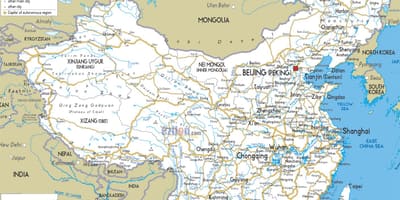 Čína silnice mapa