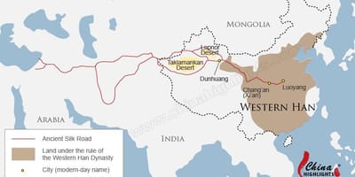 Mapa China silk road